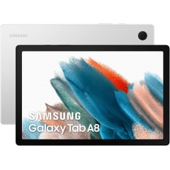 Samsung 三星 Galaxy Tab A8,Android 平板电脑,7040 毫安电池,10.5 英寸 TFT 显示屏,四个扬声器,32 GB / 3 GB RAM,银色