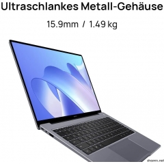 Huawei 华为 MateBook 14, Intel Core i5-1135G7, 16 GB RAM, 512 GB SSD, 14" 笔记本电脑, 2K FullView Touch Display, 超薄金属外壳, 指