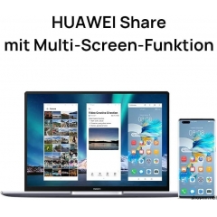 HUAWEI 华为 MateBook 14 2021,英特尔酷睿 i5-1135G7,16GB 内存,512GB 固态硬盘,14英寸 2K 全视图笔记本电脑,超薄金属外壳,Windows 11 家庭版,指纹传感器,QWERTZ 布局,太空灰