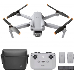 DJI Air 2S Fly More组合,支持远程ID,搭载3轴万向摄像头无人机,遥控5.4K视频,1英寸CMOS传感器,4向障碍物检测,飞行时间31分钟,8km 1080p视频传输,备用电池×2 GREY